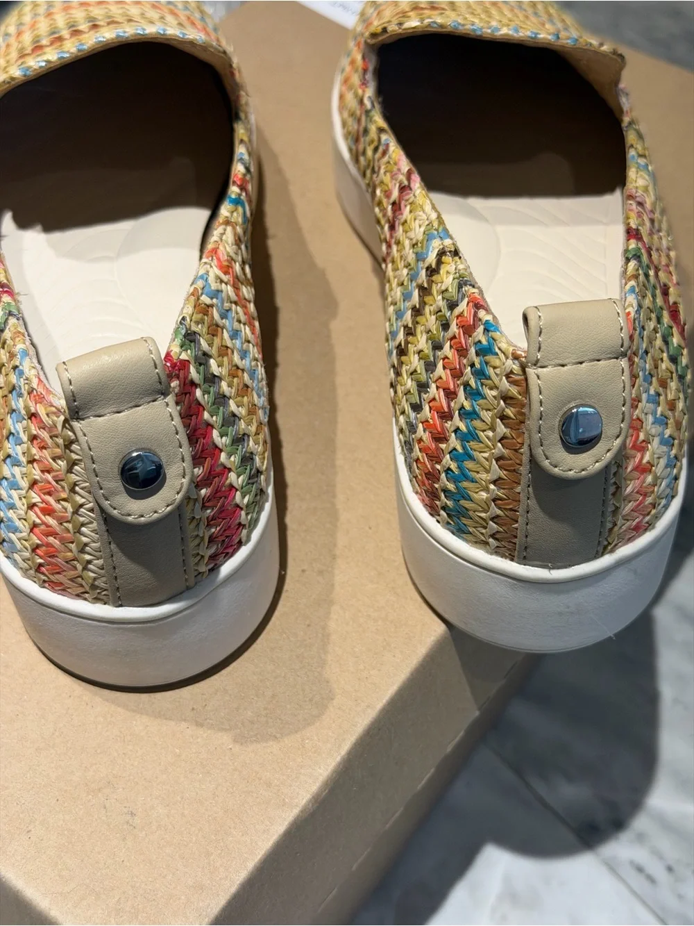 Kelly & Katie Multicolor Woven Slip-On Sneakers no box